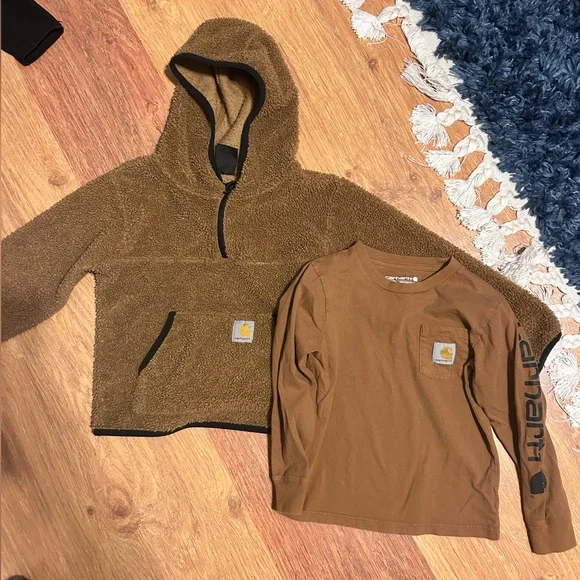 Boys carhartt fleece hoodie/ long shirt - Picture 1 of 5